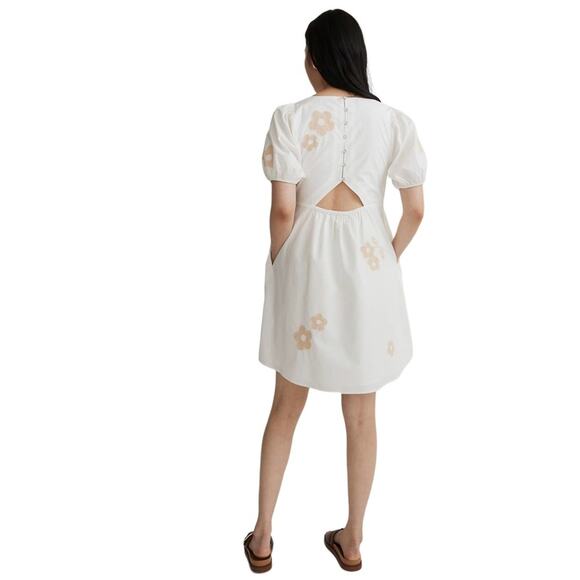 MADEWELL Annamarie Floral Applique Puff Sleeve Mini Dress - Picture 2 of 9